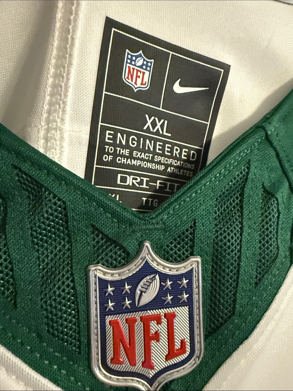 Nike New York Jets White Football Jersey with Green 32 - Picture 3 of 5